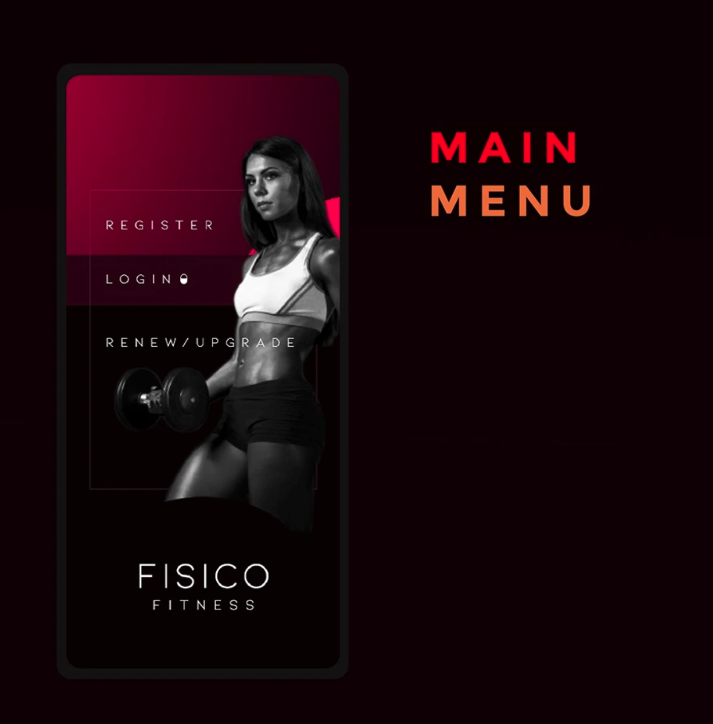 Gym App Screen 1