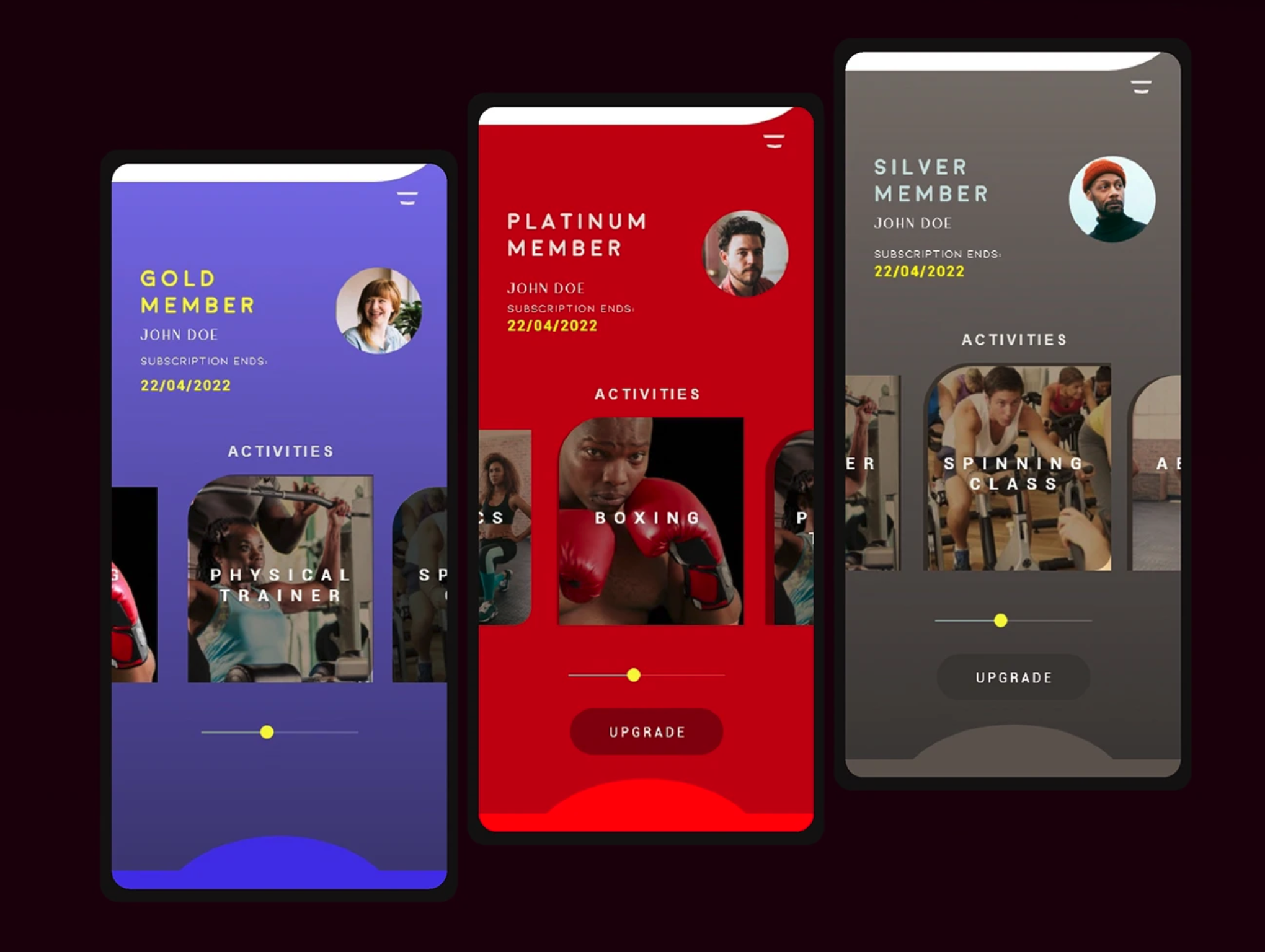 Gym App Screen 2