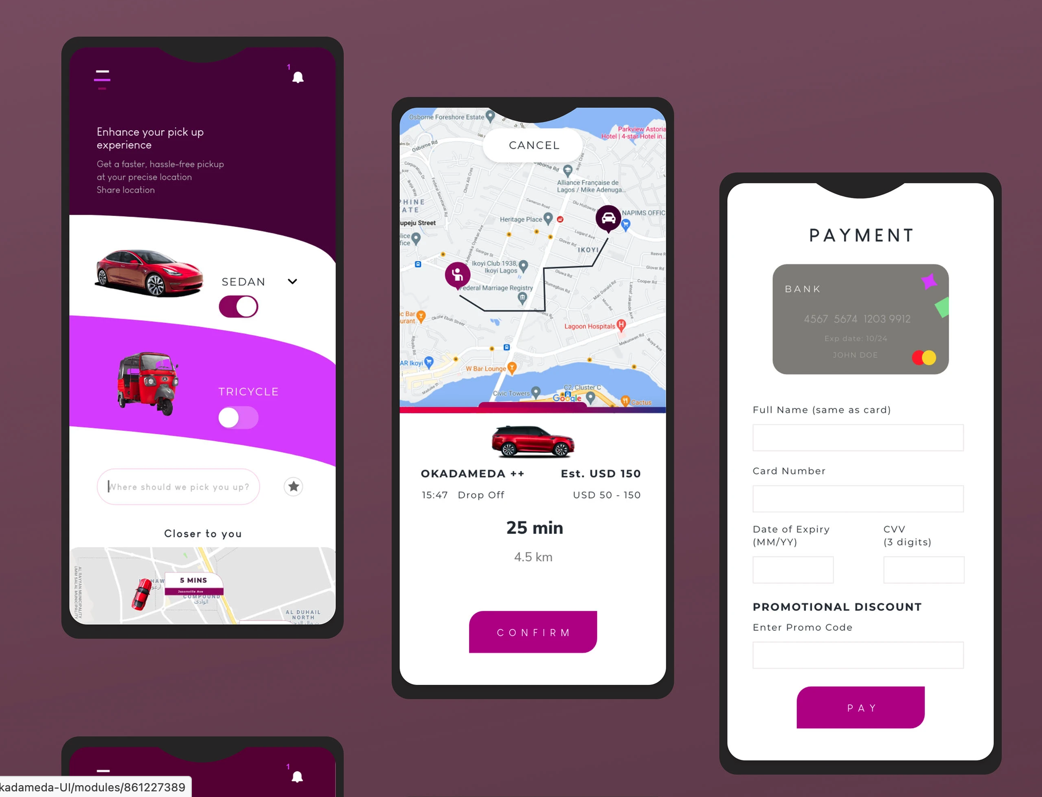 Ride Hailing App Screen 2